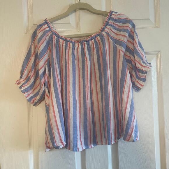 Crown & Ivy Tops - Crown & Ivy striped off-shoulder top size large